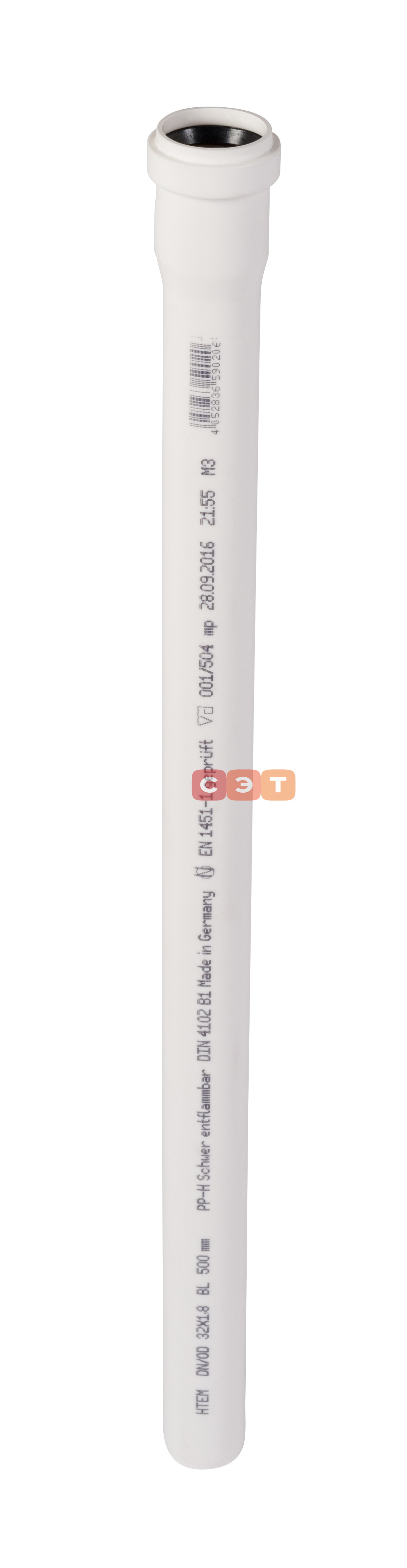 Труба раструбная d  32 l=1500 HTEMw ( белая )