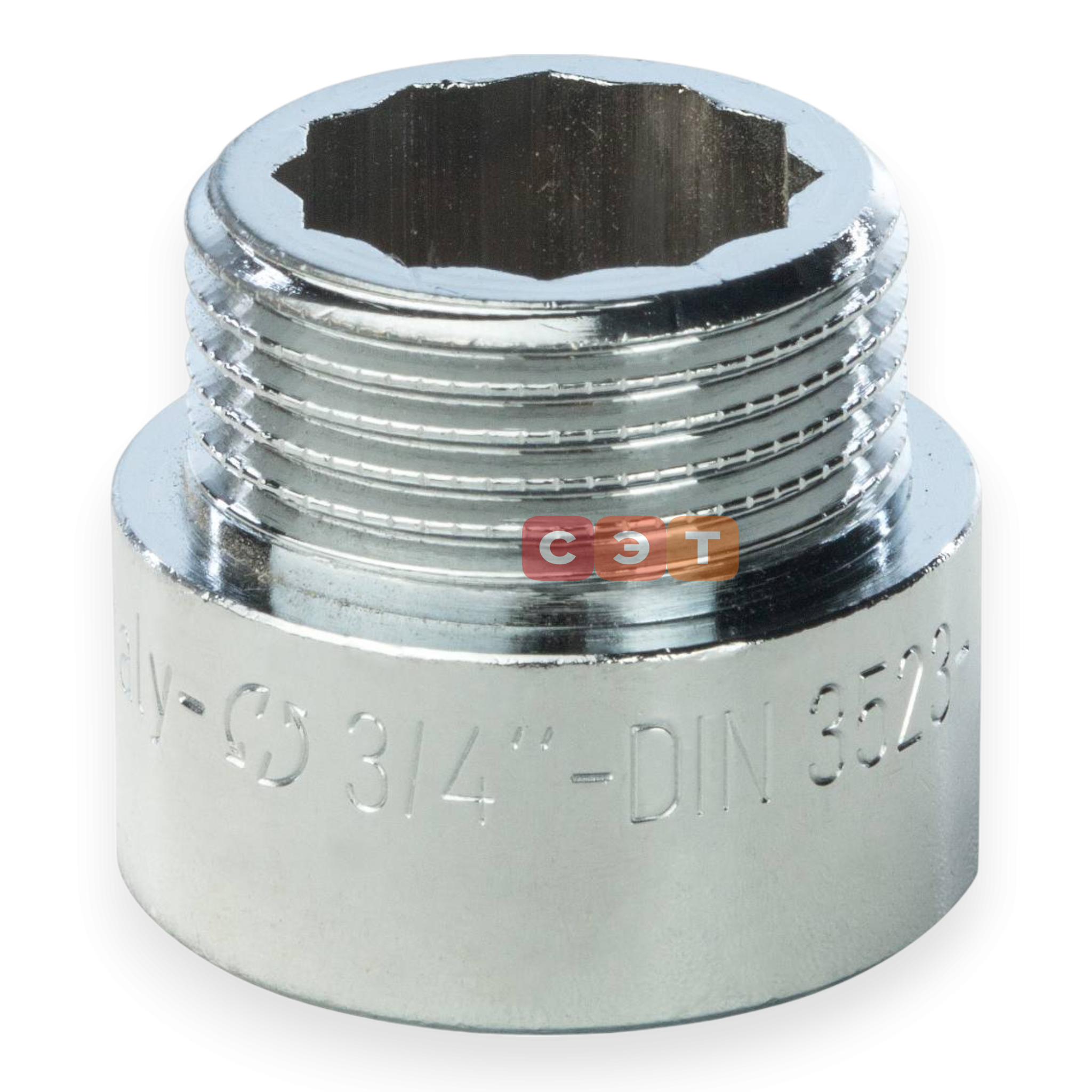 Удлинительная гайка усиленная латунная (хромированная)  3/4" х 15 General Fittings