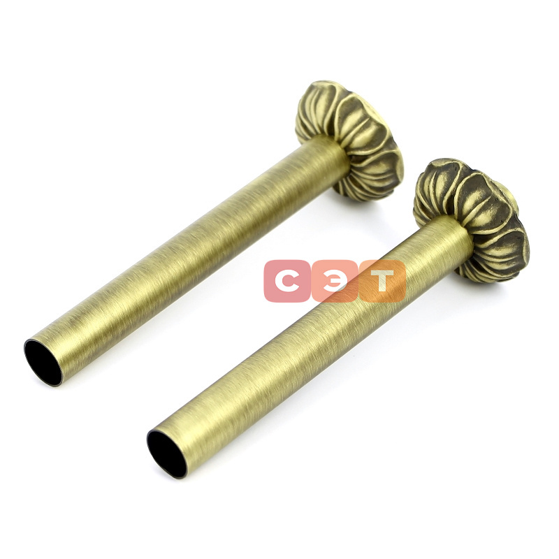 Комплект декоративных трубок и розеток: 2 пары= (трубка+розетка)*2, D=50mm. L=160mm. ,бронза
