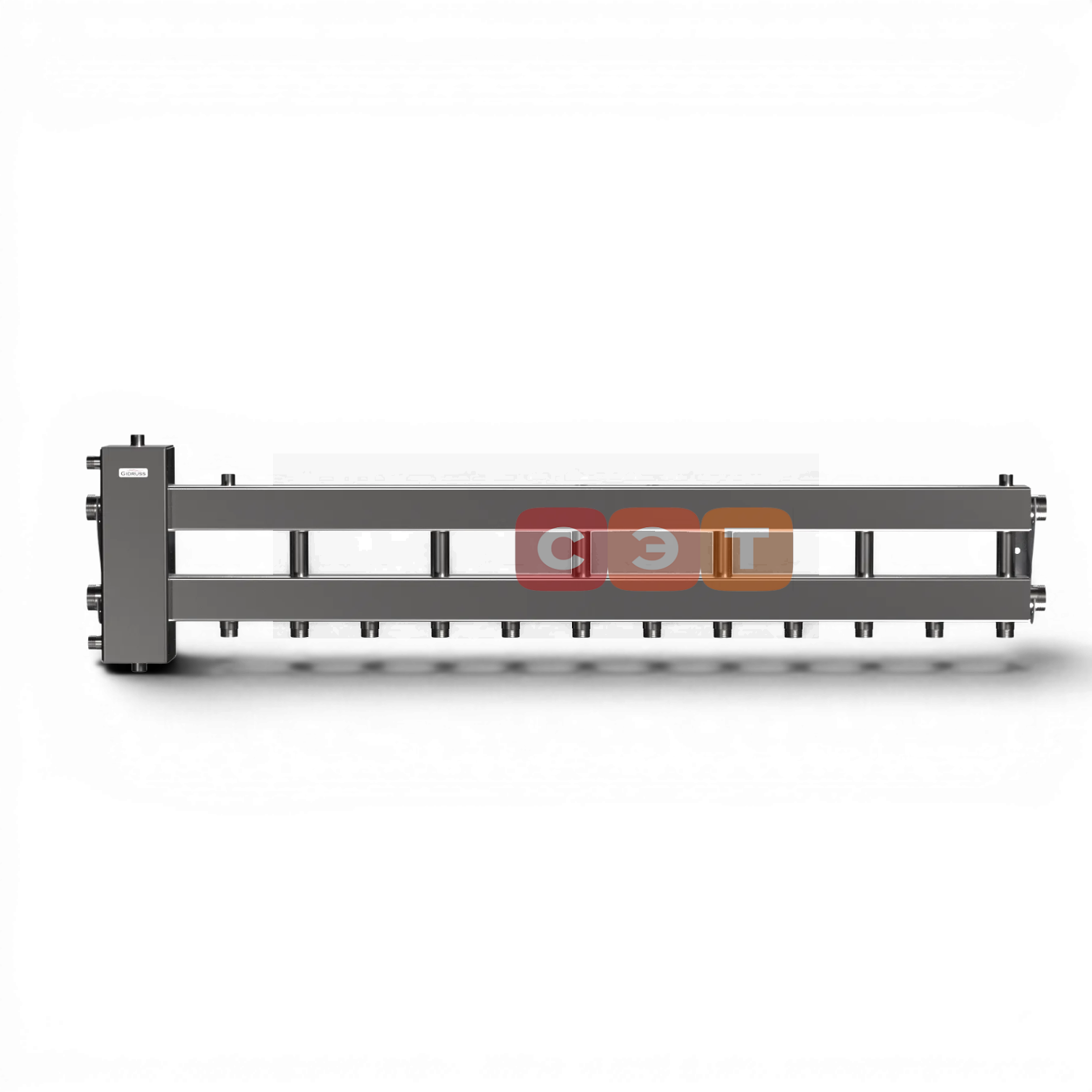 BMSS-150-7D (нерж., до 150 кВт, подкл. котла G 1½″, 6 контуров G 1″, боковой контур G 1½″)