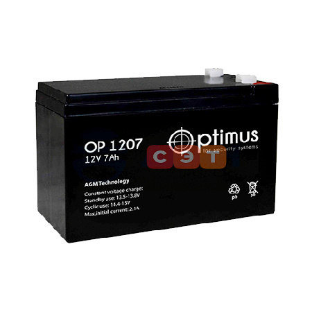 Аккумулятор Optimus AP1207, 7 A/h