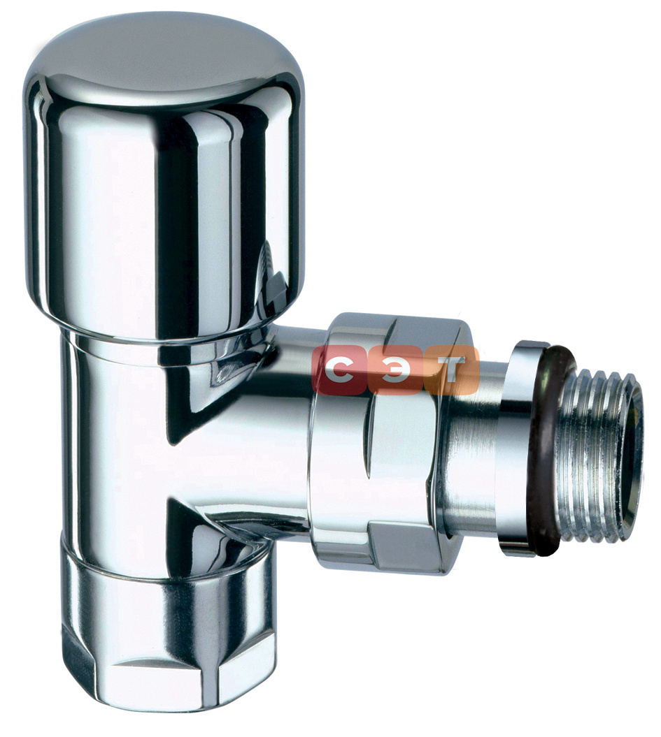 Угловой термостатический вентиль TOP LINE (серебро) М24х19  1/2"EPDM