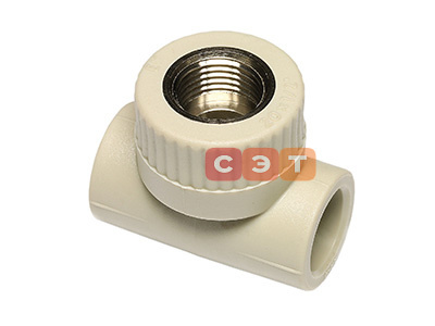 Тройник с ВР полипропиленовый серый  Ekoplastik 32x 1/2"