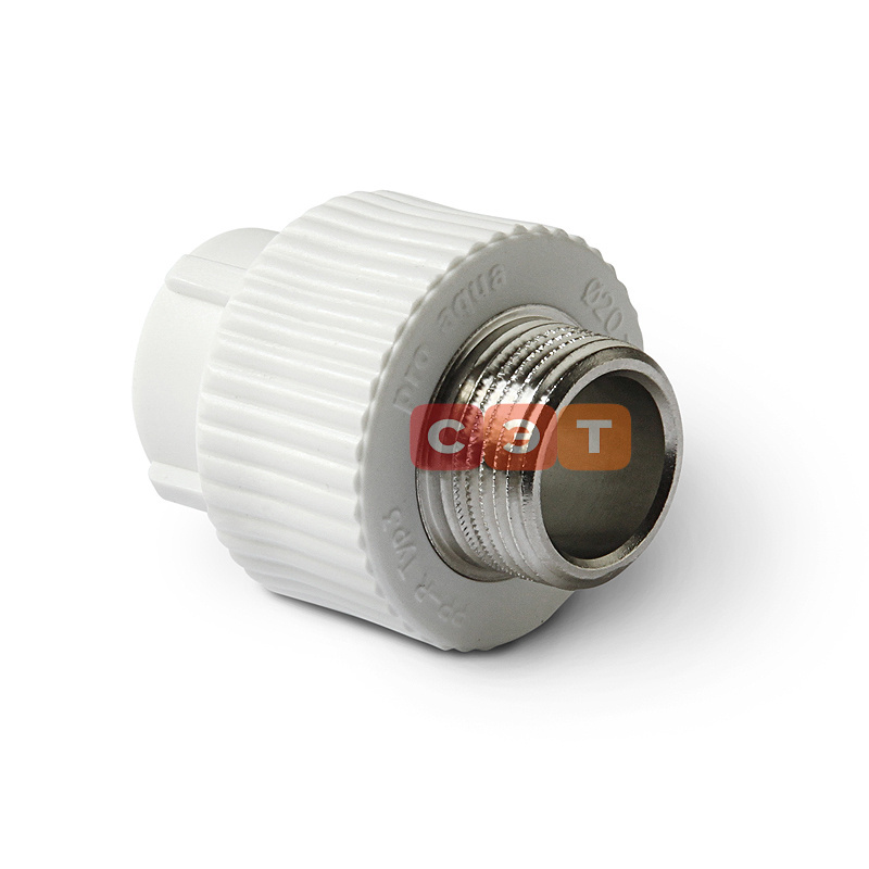 Муфта белая с НР  25 х  1/2"  Pro Aqua