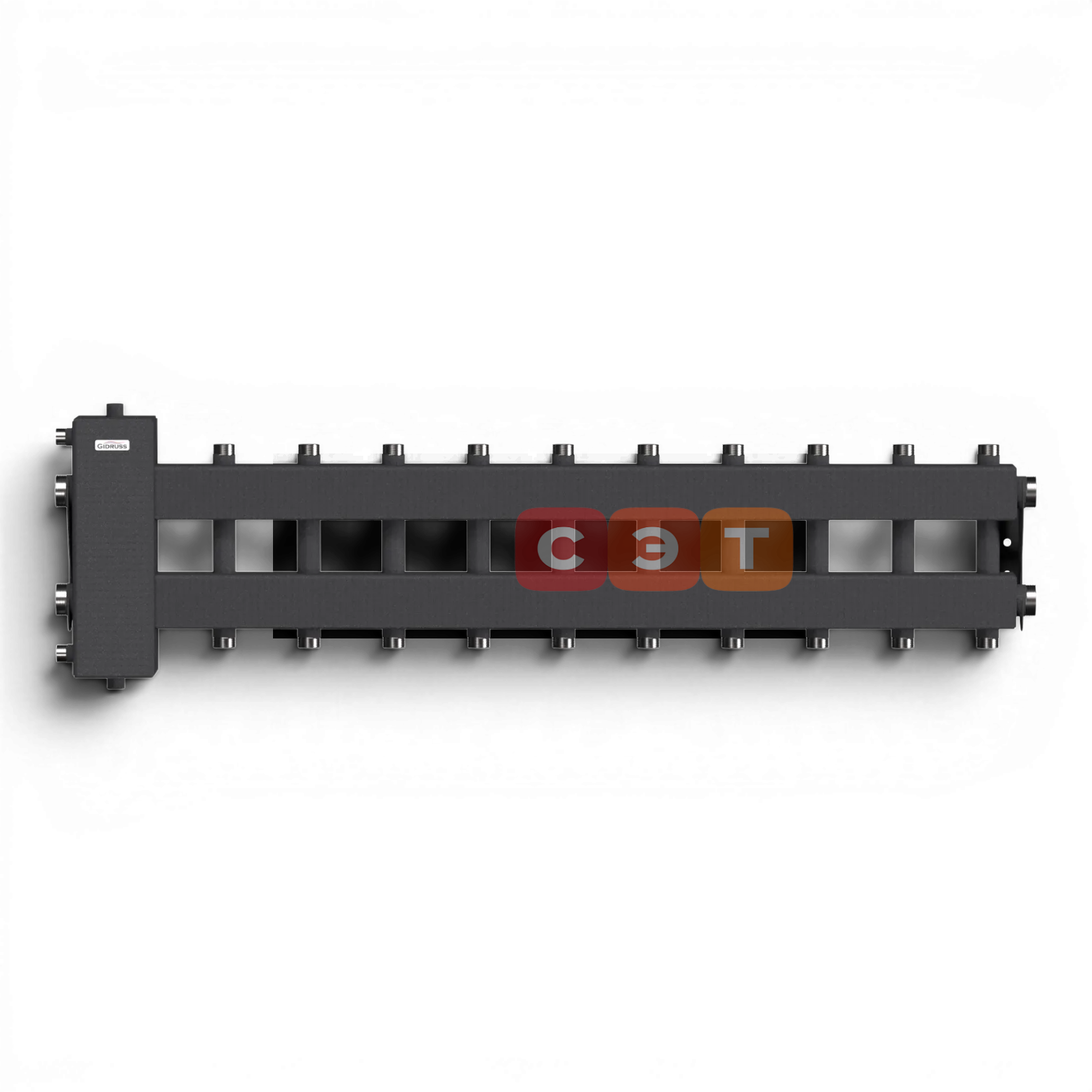 BM-150-11DU (до 150 кВт, подкл. котла G 1½″, 5+5 контуров G 1″ + 1 боковой контур  G 1½″)