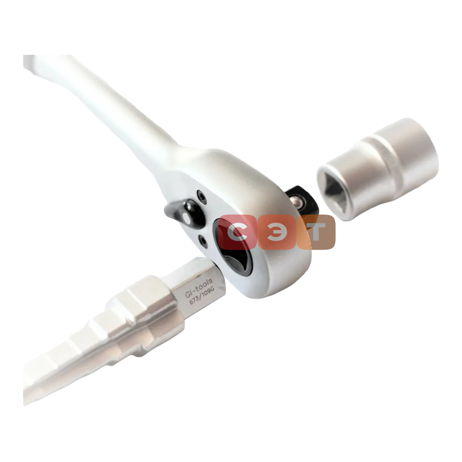 Трещотка двухсторонняя (внутр.и внешн.квадрат 1/2") GI-tools 129-3G