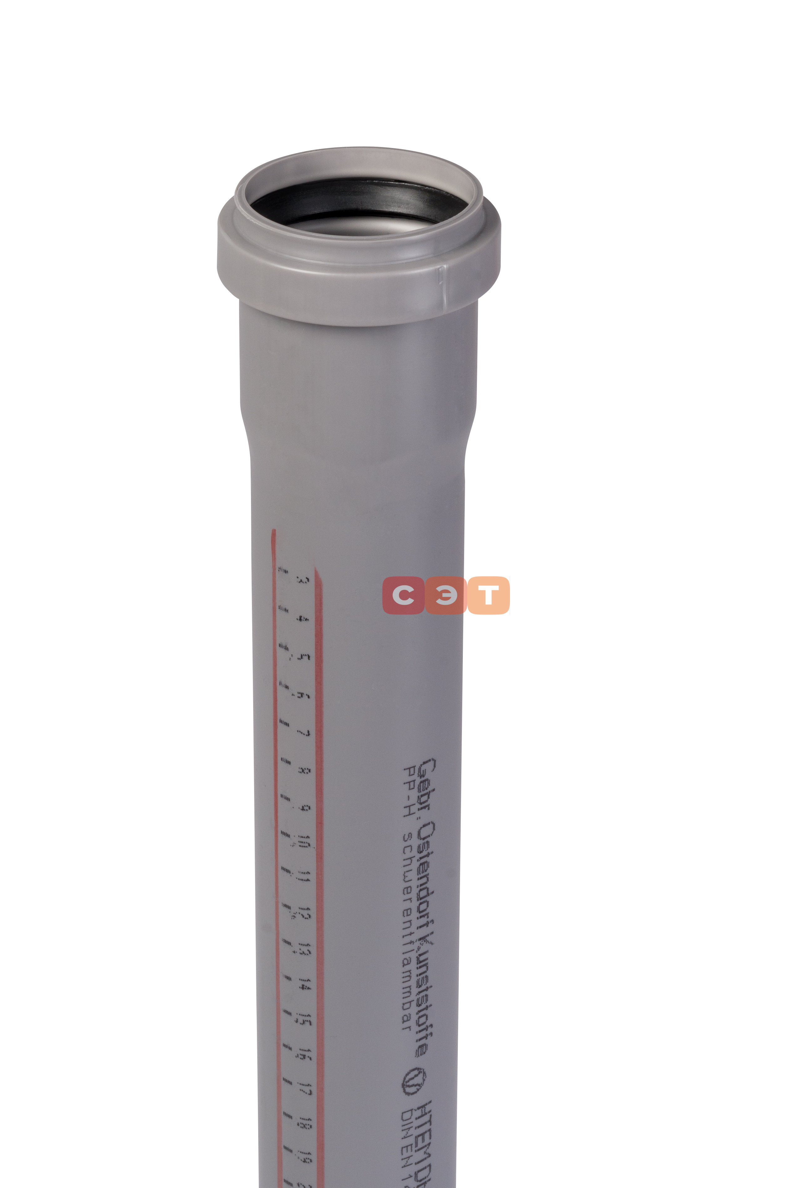 Труба раструбная d  50 l= 500 НТЕМ ( серая )