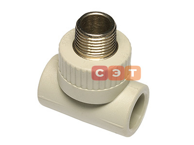 Тройник с НР полипропиленовый серый  Ekoplastik 25x1/2"