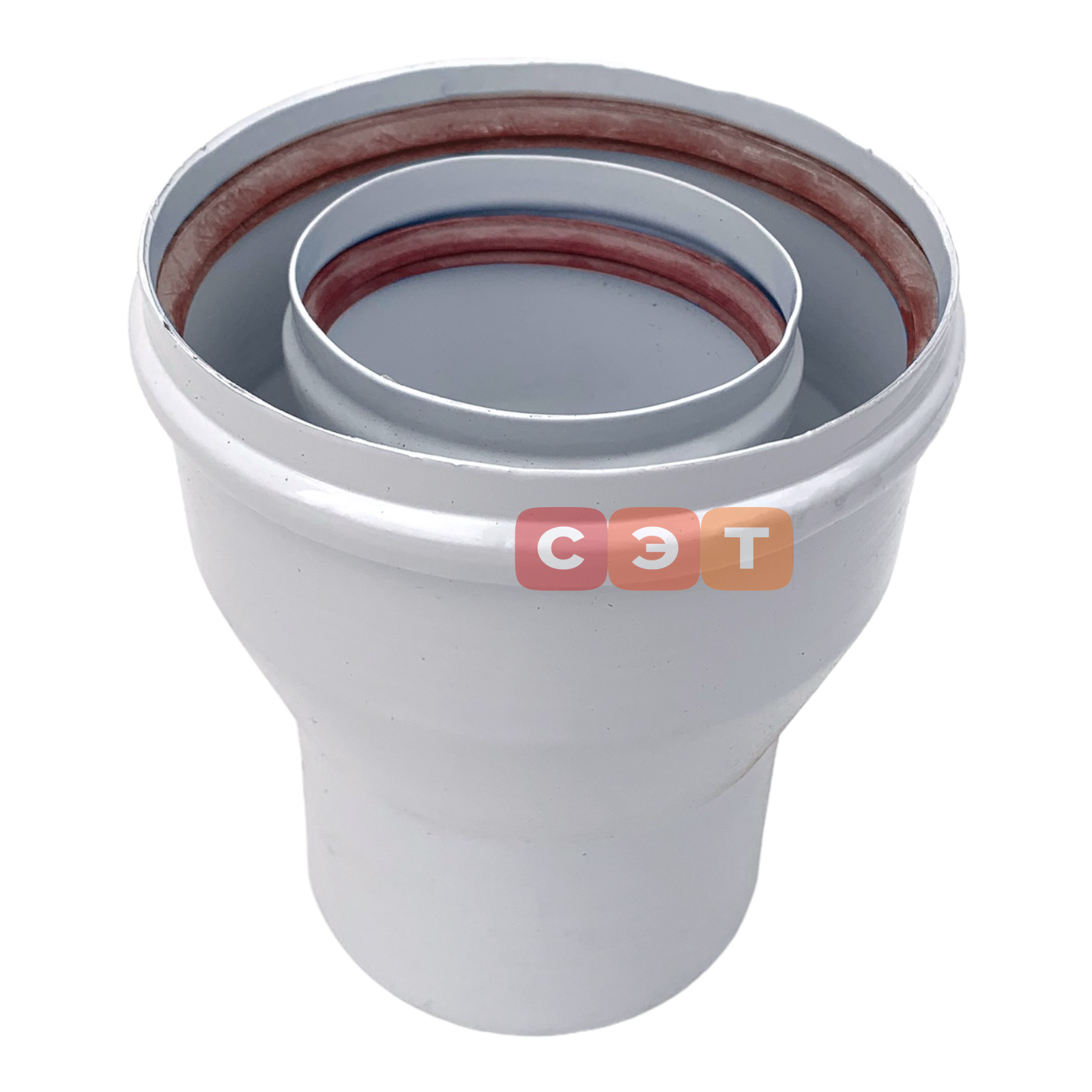 Коаксиальный переход Al-Zn  Ø 60/100 - 80/125 (для традиционных котлов)