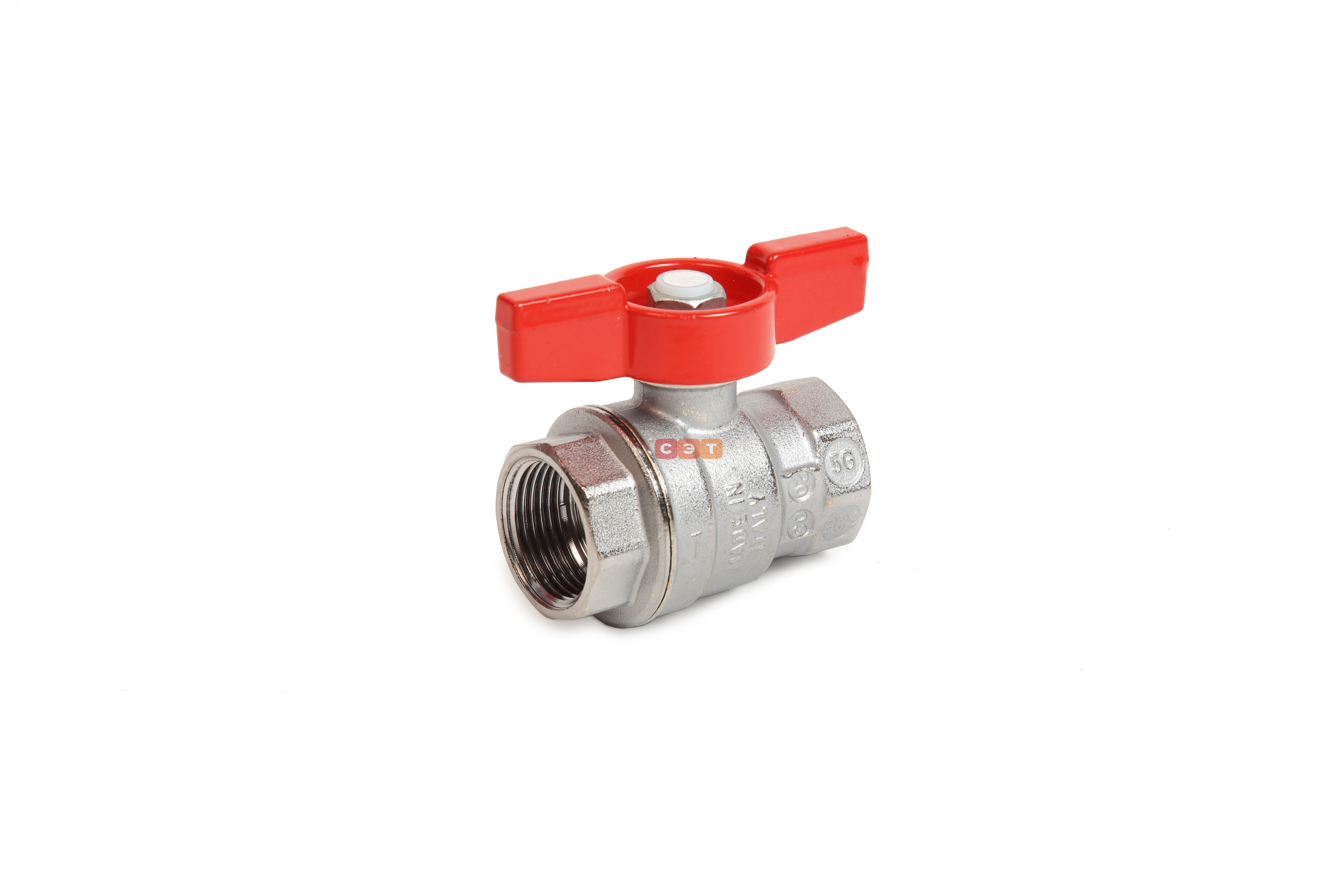 Кран шаровый ВР-ВР R851 (бабочка-КРАСНАЯ)  3/4"