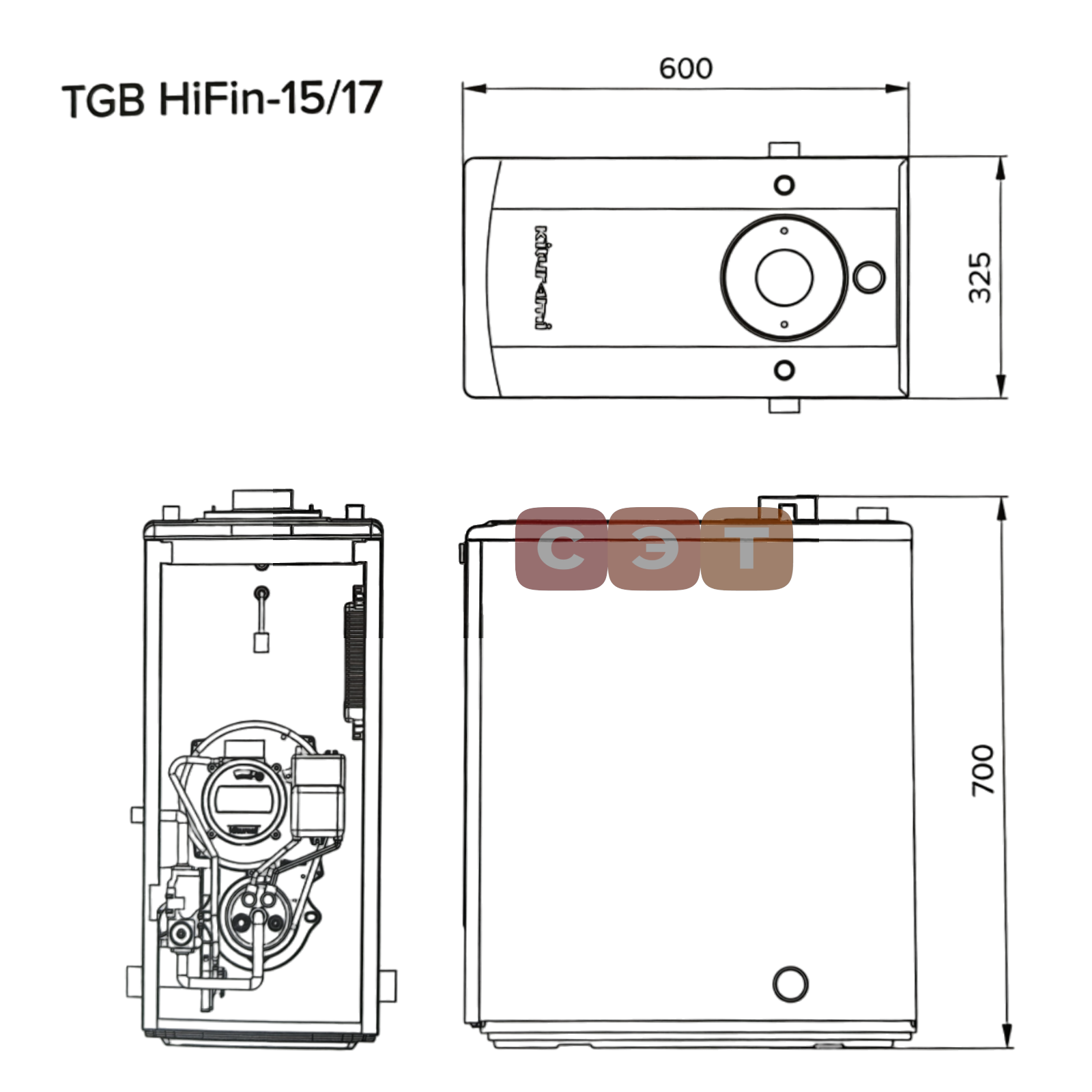 Котел напольный газовый Kiturami  TGB HiFin-17