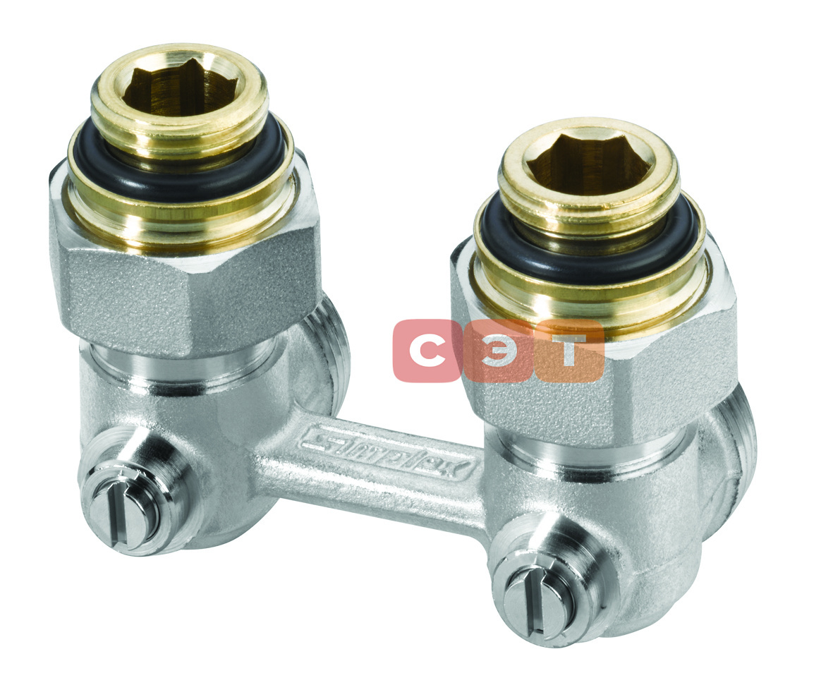 Узел нижнего подключения Standard Line E1/50 УГЛОВОЙ, 1/2x3/4" c ниппелями 1/2"