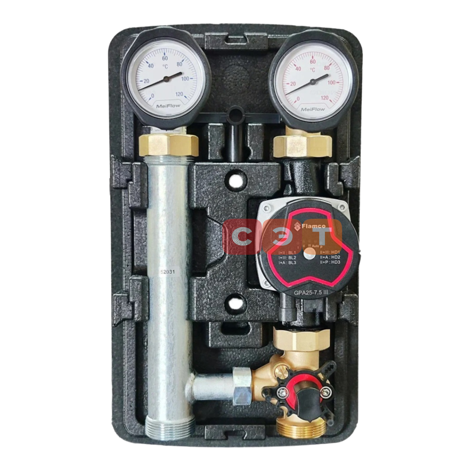 Насосная группа со смесителем MeiFlow Top S MC DN25 Grundfos UPM3 Hybrid 25-70