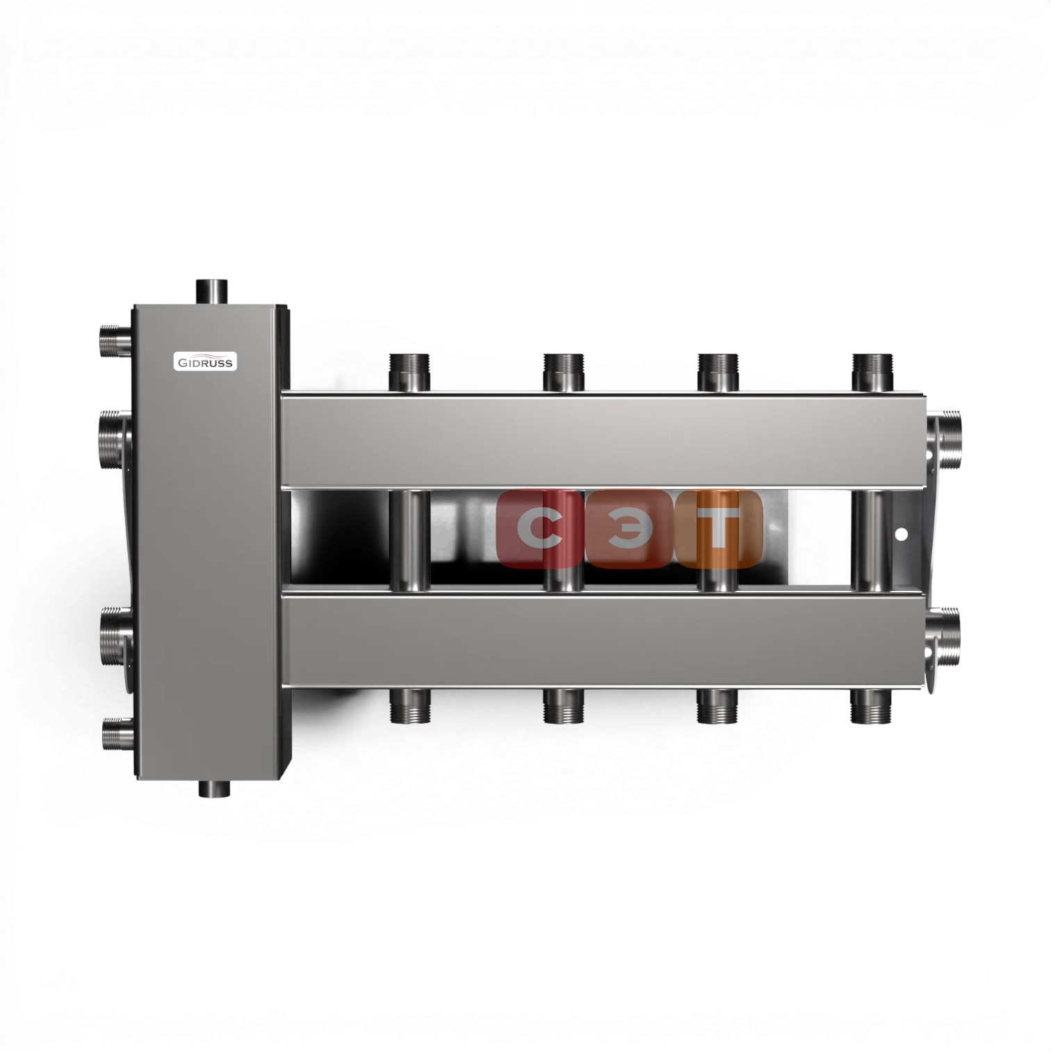 BMSS-150-5DU (нерж., до 150 кВт, подкл. котла G 1½″, 2+2 контура G 1″, боковой контур G 1½″)