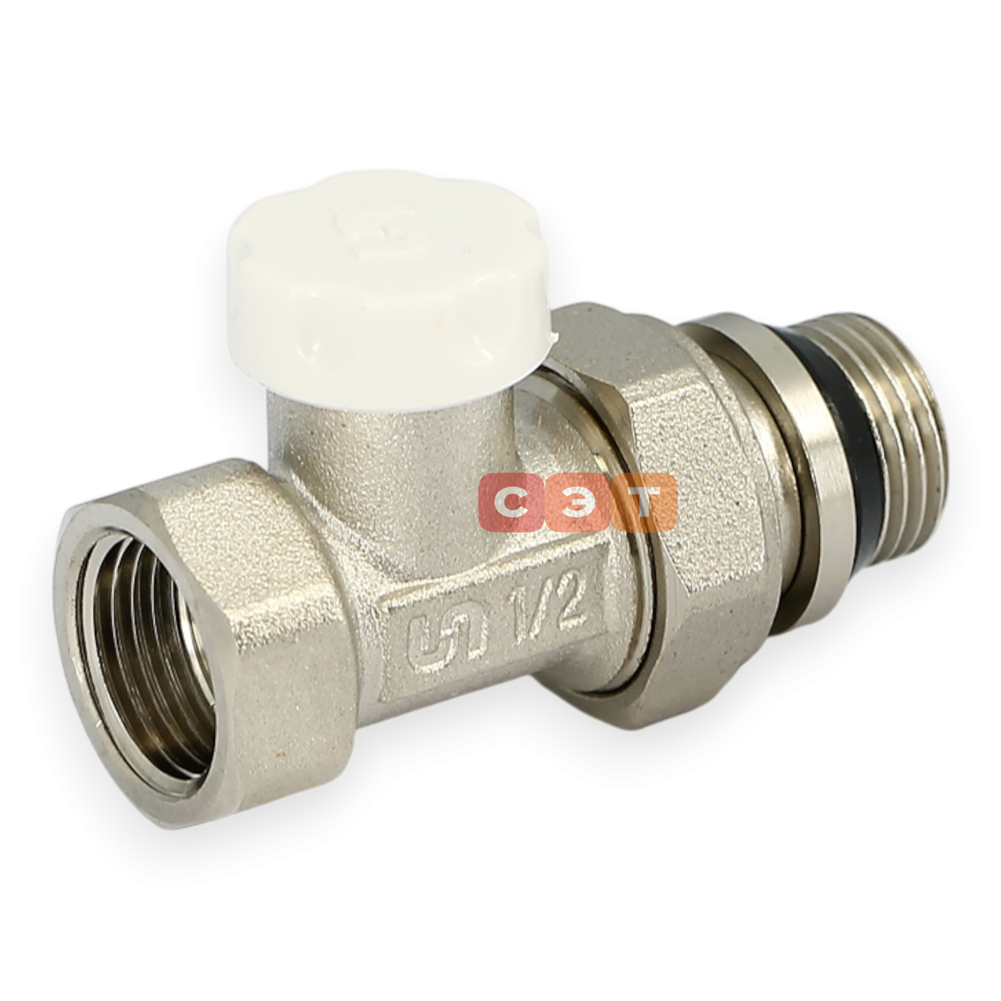 Вентиль запорный прямой НВ с EPDM  1/2" Uni-Fitt