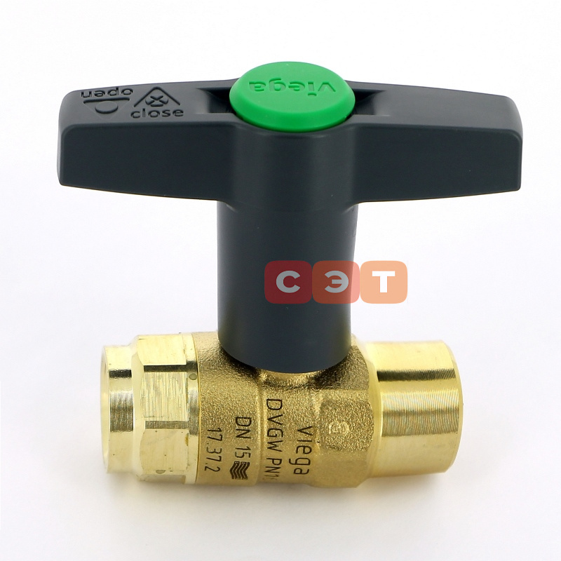 Шаровой кран Easytop ВР-ВР (бронза, Т-образная ручка)  1/2" (Viega)