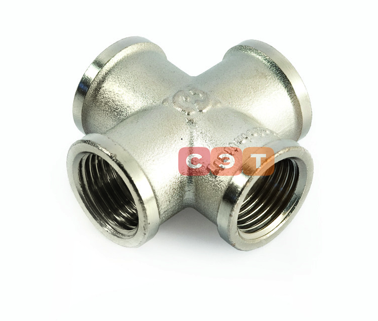 Крестовина латунная (никелированная)  1/2" General Fittings