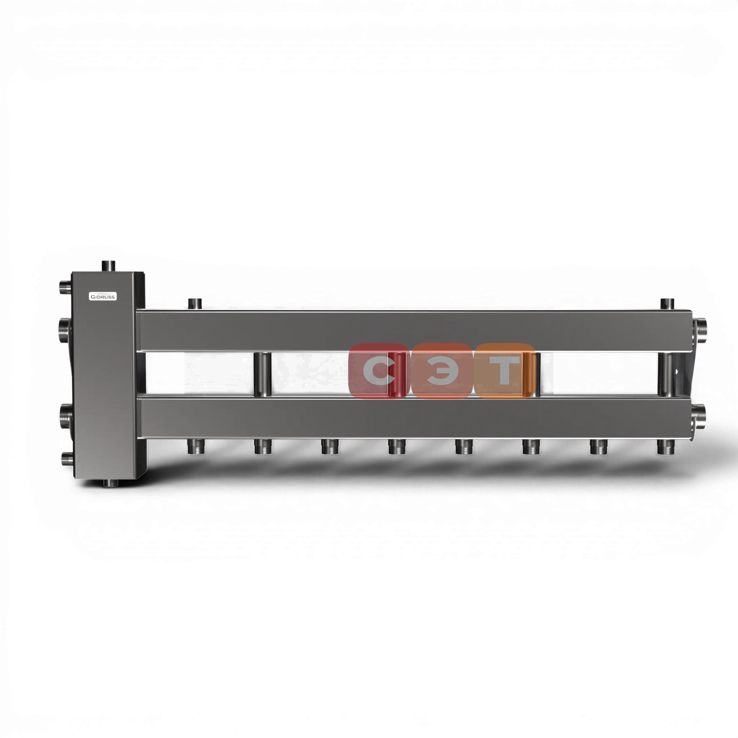 BMSS-150-5D (нерж., до 150 кВт, подкл. котла G 1½″, 4 контура G 1″, боковой контур G 1½″)