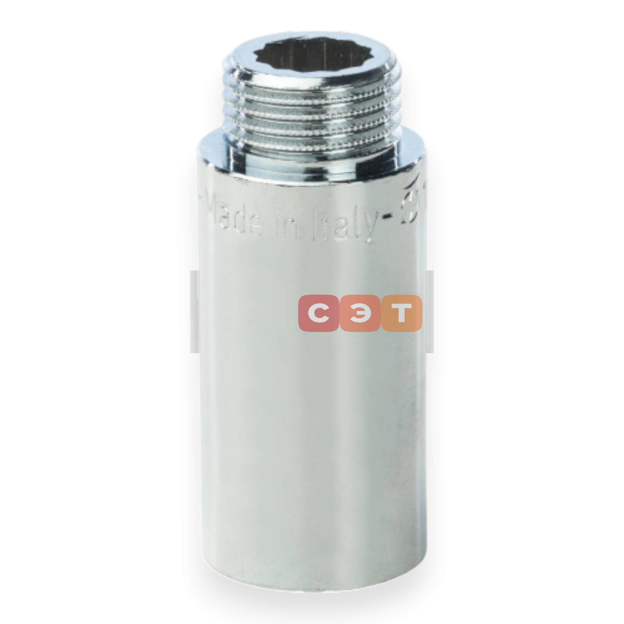 Удлинительная гайка усиленная латунная (хромированная)  1/2" х 50 General Fittings