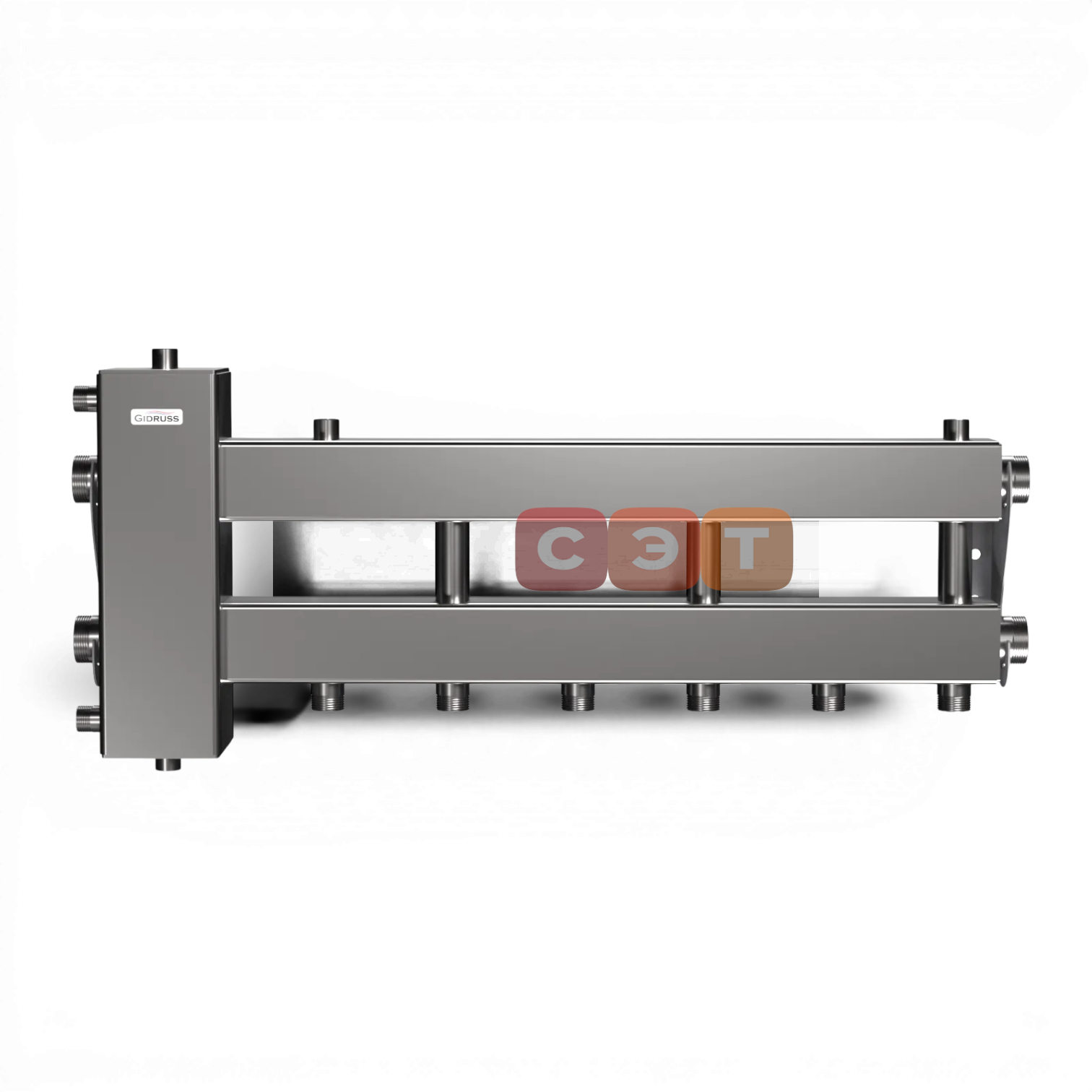 BMSS-150-4D (нерж., до 150 кВт, подкл. котла G 1½″, 3 контура G 1″, боковой контур G 1½″)