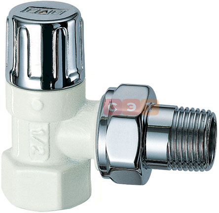 Запорный угловой вентиль LadyFar (белый/серебро)  1/2" ВР