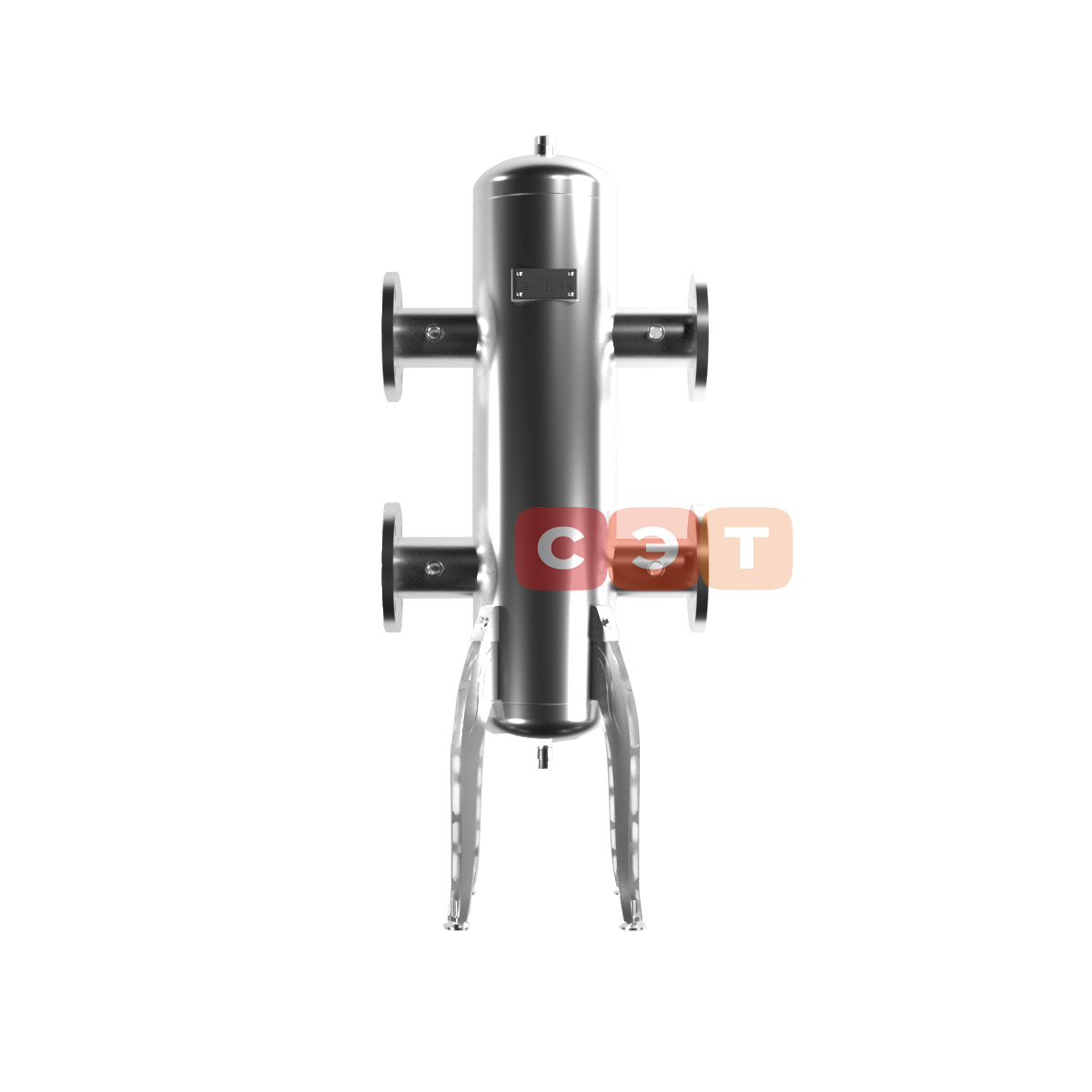 GRSS-600-80 (нерж., до 600 кВт, фланец 1-80-10 ГОСТ 12820-81, сечение корпуса D=219 мм, 4 доп. подключения Rp ½″)
