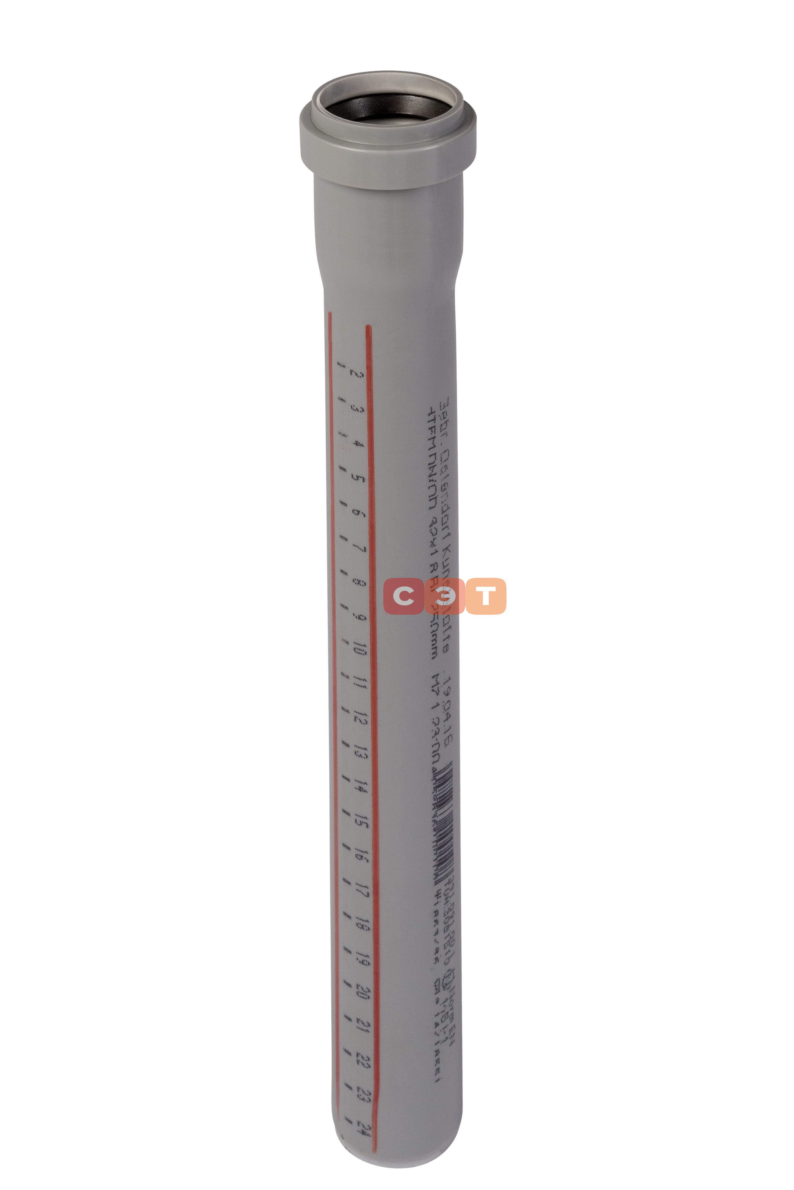 Труба раструбная d  32 l= 250 НТЕМ ( серая )