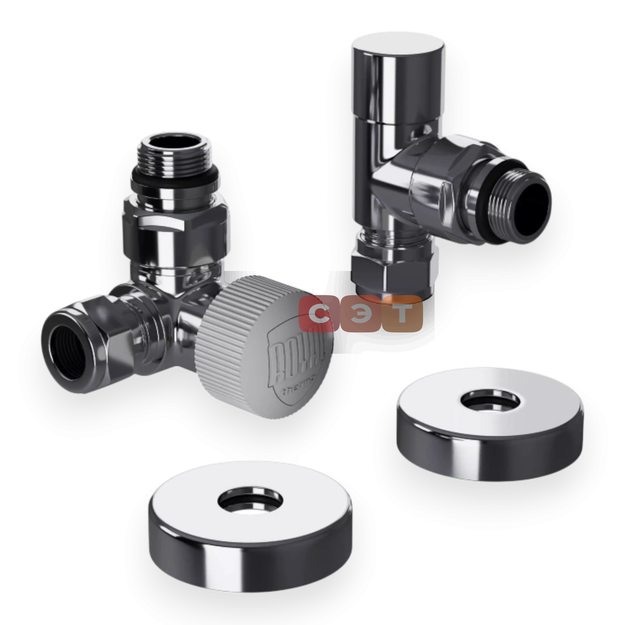 Набор термостатический осевой Royal Thermo Design Pro 15мм М30х1,5 (хром)