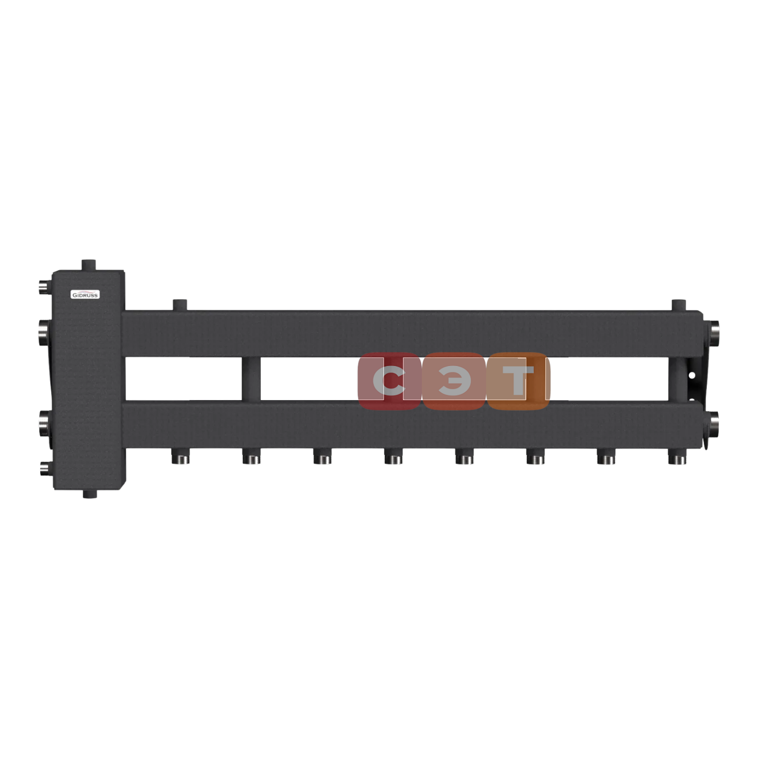 BM-150-5D (до 150 кВт, подкл. котла G 1½″, 4 контура G 1″ + боковой контур G 1½″)