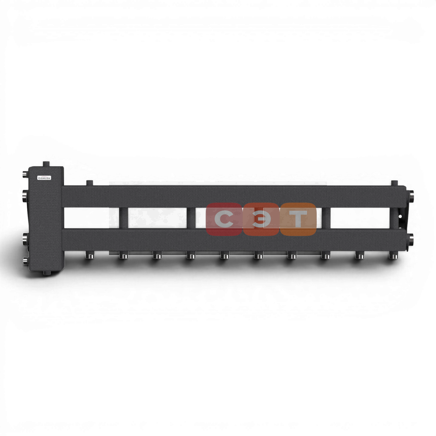 BM-150-6D (до 150 кВт, подкл. котла G 1½″, 5 контуров G 1″ + 1  боковой контур G 1½″)