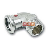 Угол 90° с НР оцинкованный 24092G  35 х 1  1/4" SANHA