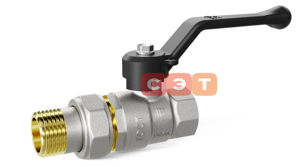 Кран шаровый с американкой НР-ВР (ручка)  LD PRIDE (Россия)    1/2"