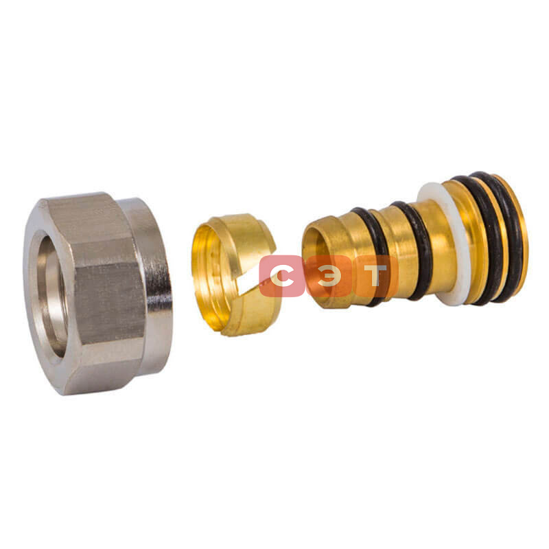 Резьбовое соединение для пластиковых труб (хром) GW 22x1.5 x 16x2