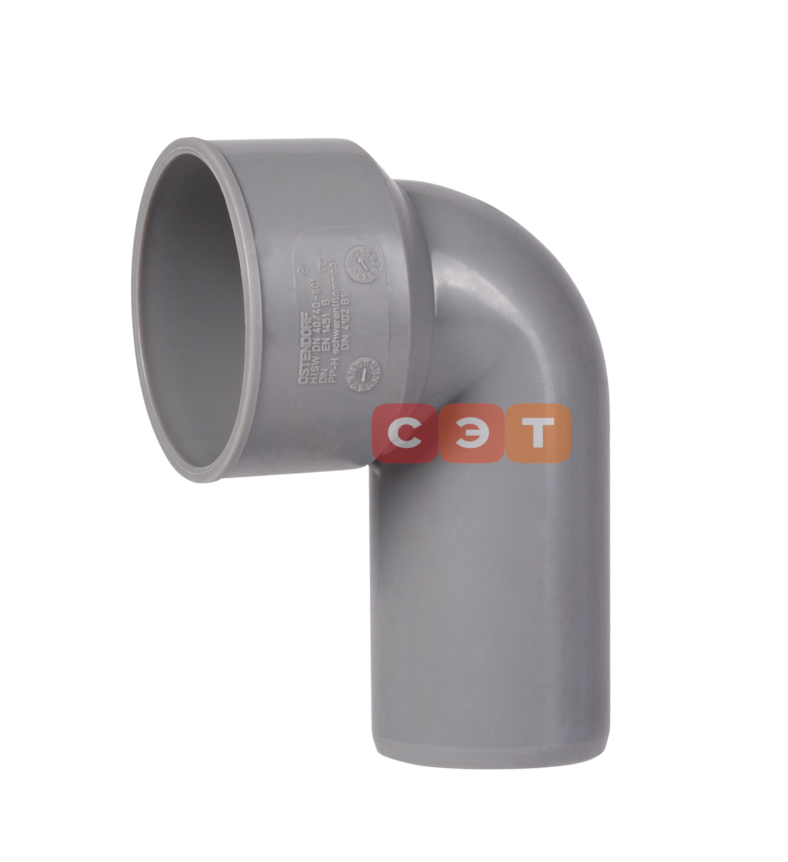 Отвод сифонный 40/40 HTSW (серый )