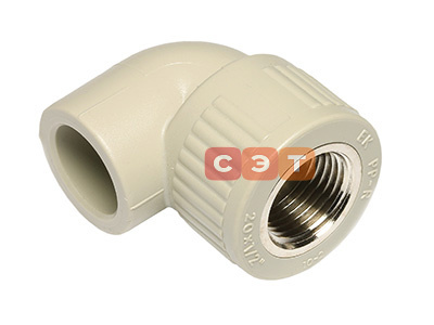 Угол с ВР полипропиленовый серый  Ekoplastik 20x1/2"