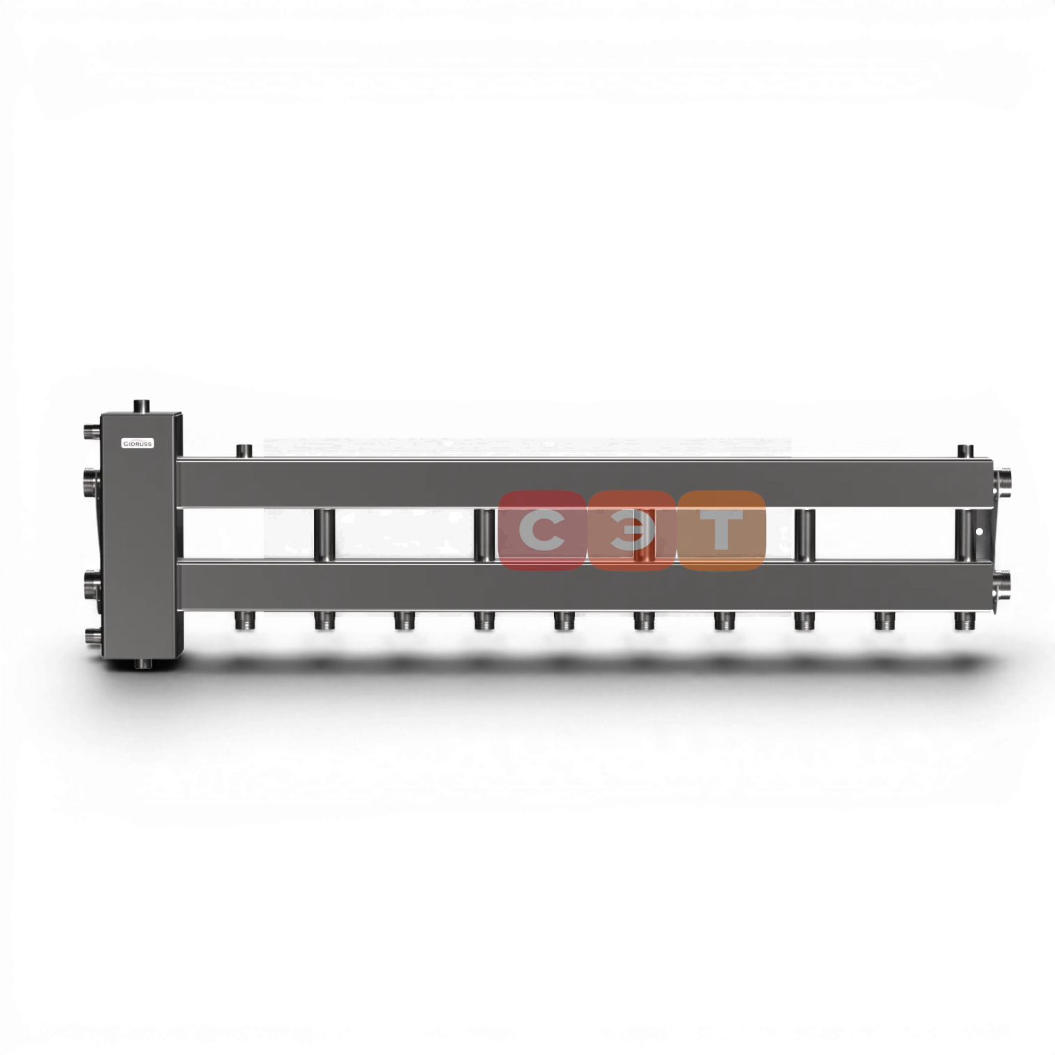 BMSS-150-6D (нерж., до 150 кВт, подкл. котла G 1½″, 5 контуров G 1″, боковой контур)G 1½″
