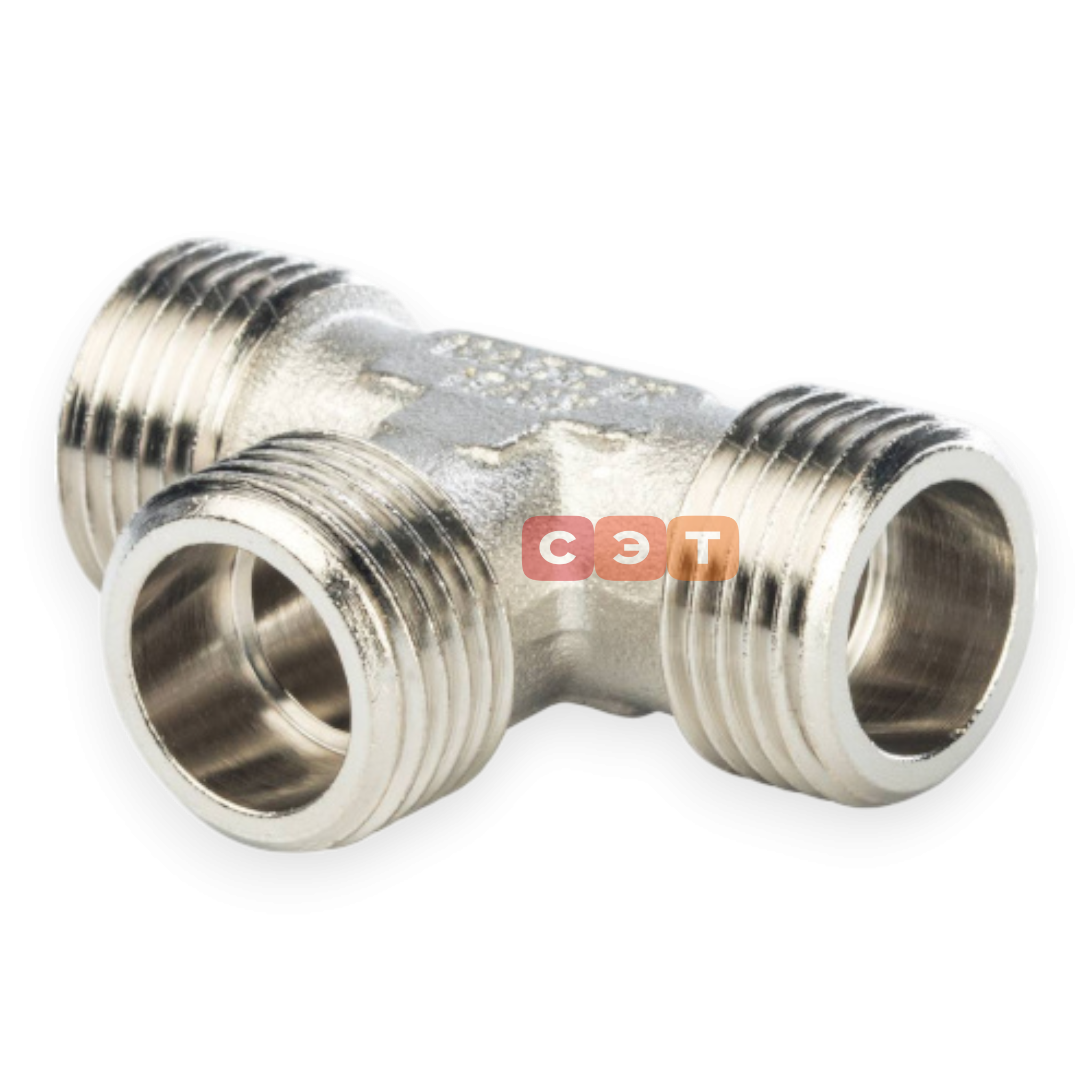 Тройник НР-НР-НР латунный (никелированный)  3/4" General Fittings