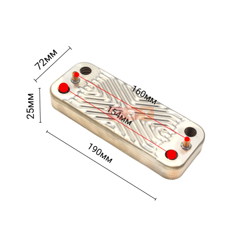 Теплообменник ГВС пластинчатый вторичный 10пл 6304131009