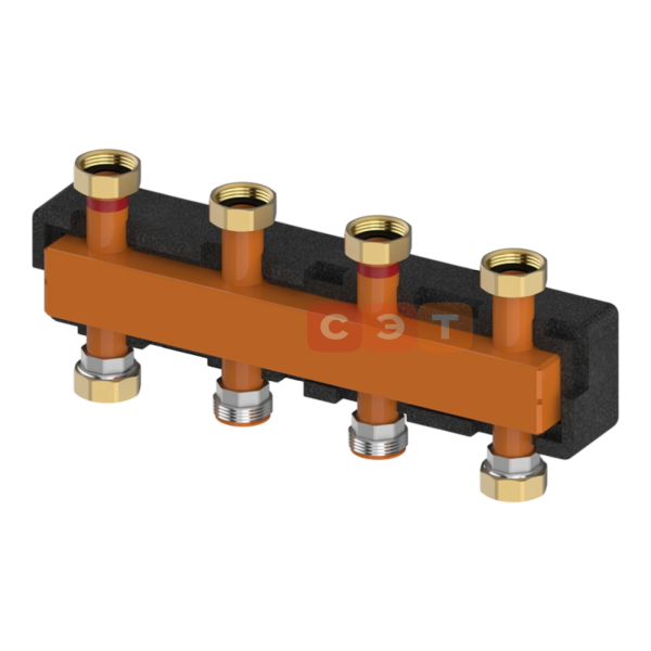 Коллектор распределительный до 3 насосных групп, нерж сталь (с комплектом кронштейнов)