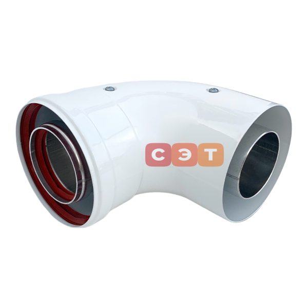 Отвод коаксиального дымохода Al-Zn  Camino Ø 60/100 мм  90°  (для традиционных котлов)