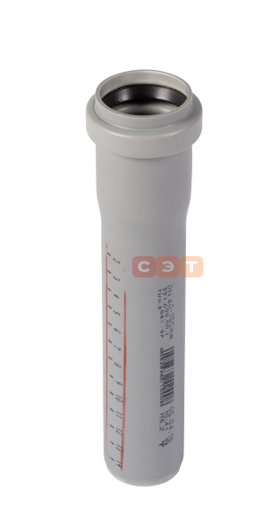 Труба раструбная d  40 l= 150 НТЕМ ( серая )