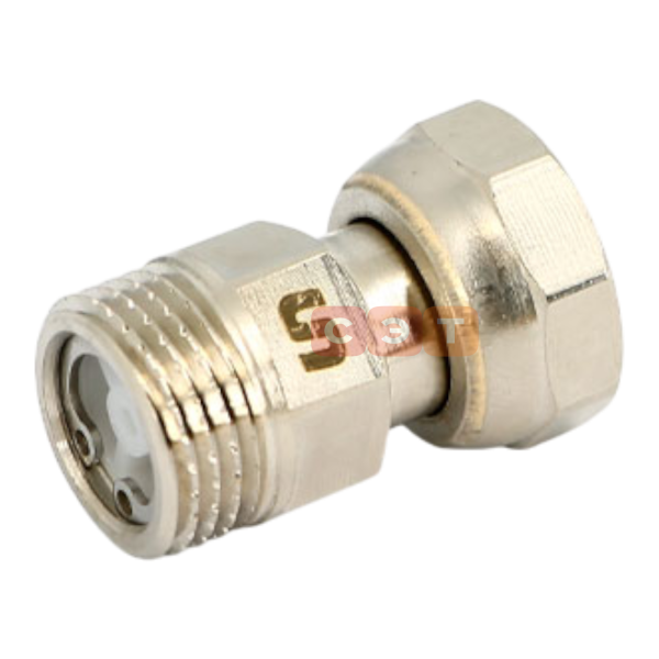 Соединение с накидной гайкой НВ (с плоской прокладкой и обратным клапаном, никелированное) 3/4"UF (Китай)