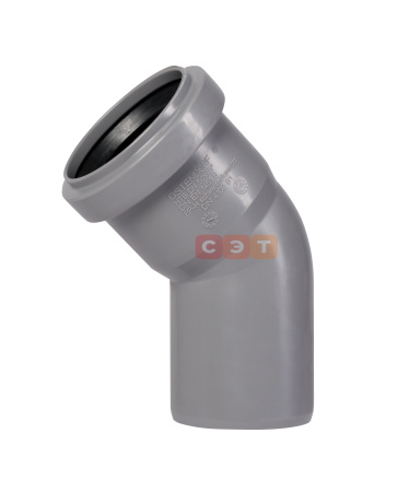 Отвод однораструбный 45* d  50 (СЕРАЯ)