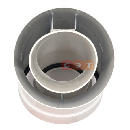 Коаксиальный отвод полипропиленовый 45°, диам. 80/125 мм