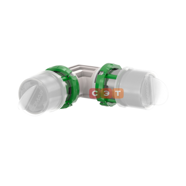 Пресс-угольник 90° SkinPress PPSU 16х2.0 (пластик) COMAP