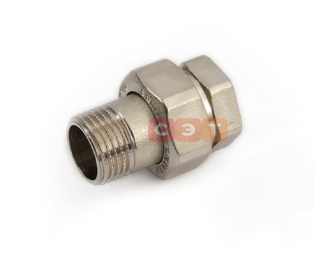 Американка прямая НР-ВР латунная (никелированная)  1/2" General Fittings