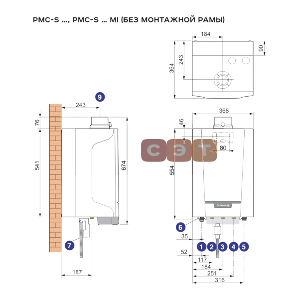 Котел настенный конденсационный De Dietrich NANEO S PMC-S 34