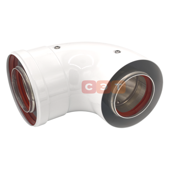 Колено коаксиальное стартовое (хомут) Ø 60/100 мм