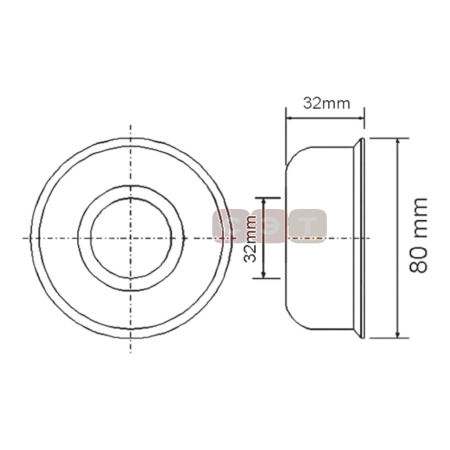 Отражатель круглый 80 мм под 32 мм трубу McAlpine