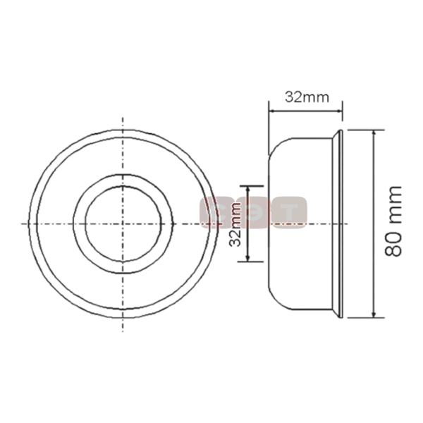 Отражатель круглый 80 мм под 32 мм трубу McAlpine